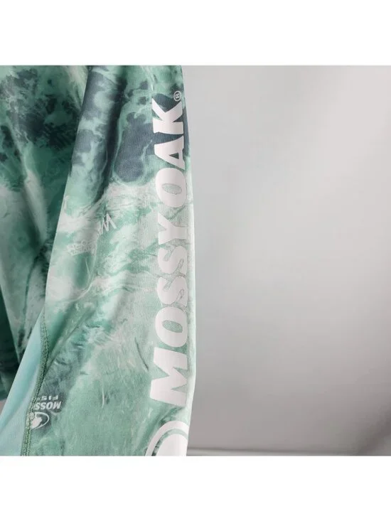 Mossy Oak Hoodie Mens XXL Green Gray Tie Dye Fishing L/S Pullover - Picture 6 of 7